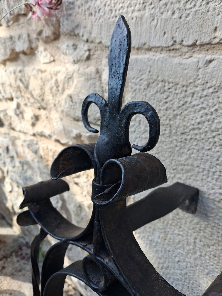 Ancienne cloche de propriété fer forgé et bronze -photo-3