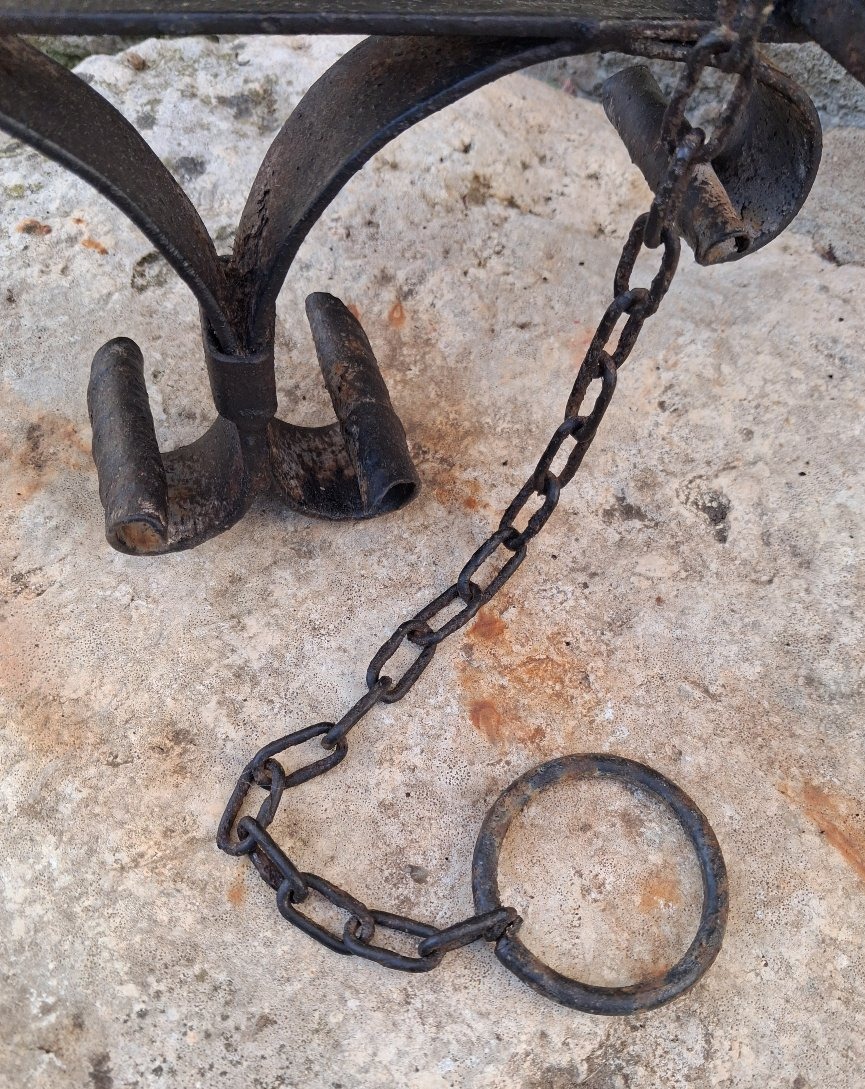 Ancienne cloche de propriété fer forgé et bronze -photo-6
