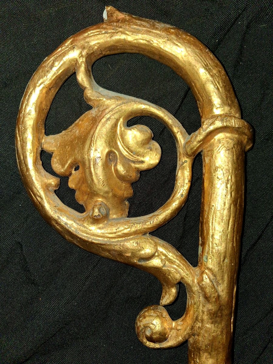 18th-century Gilded Wooden Bishop's Crozier-photo-1