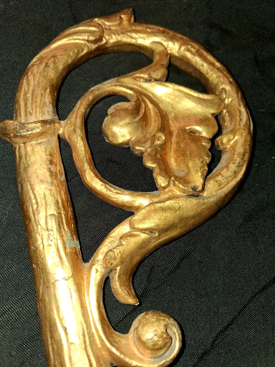 18th-century Gilded Wooden Bishop's Crozier-photo-7