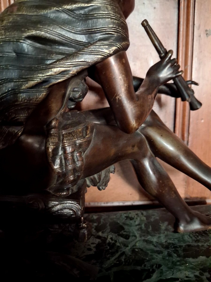 Bronze Berger Etrusque a la double flute par Salmson-photo-3