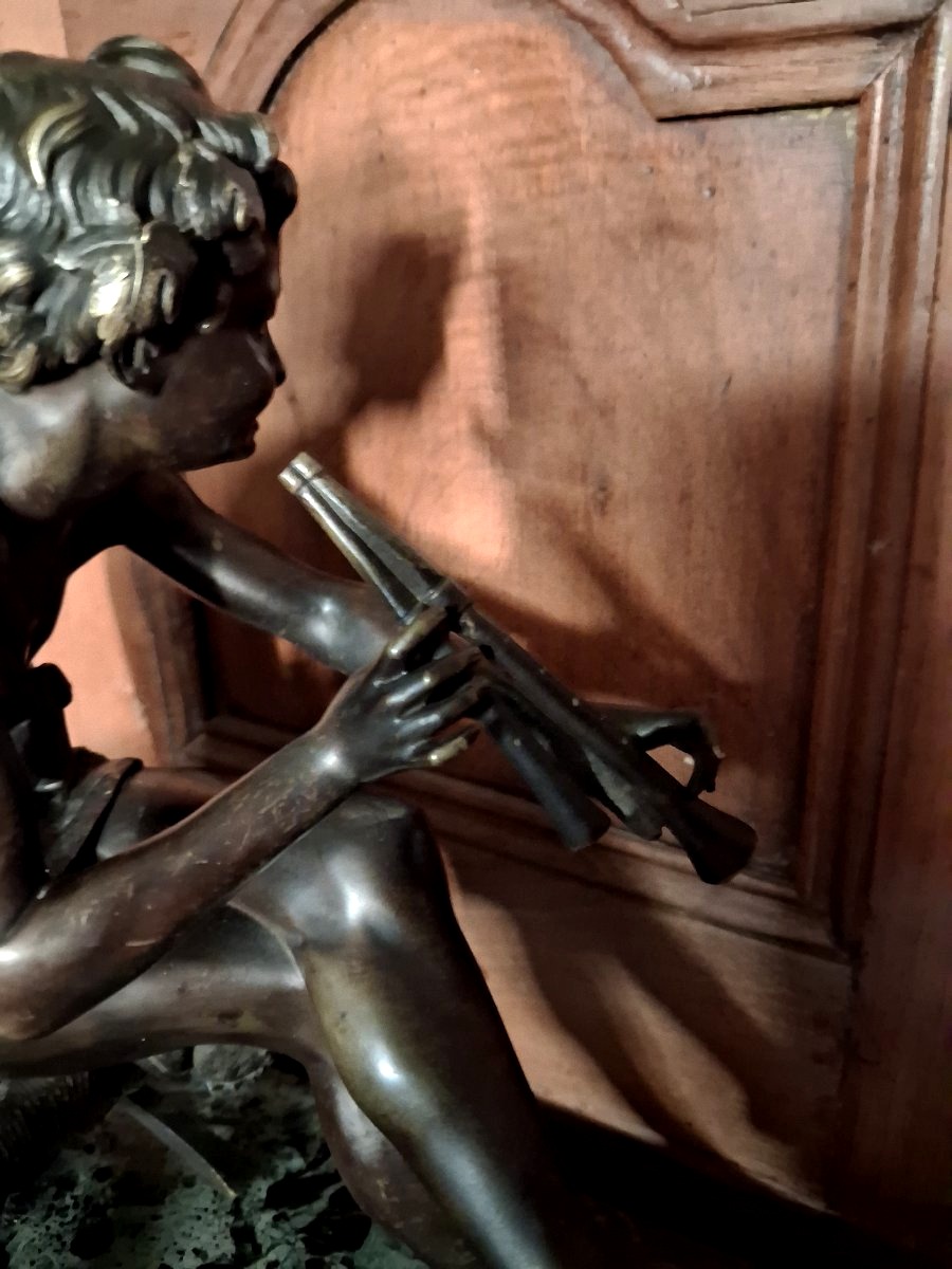 Bronze Berger Etrusque a la double flute par Salmson-photo-4