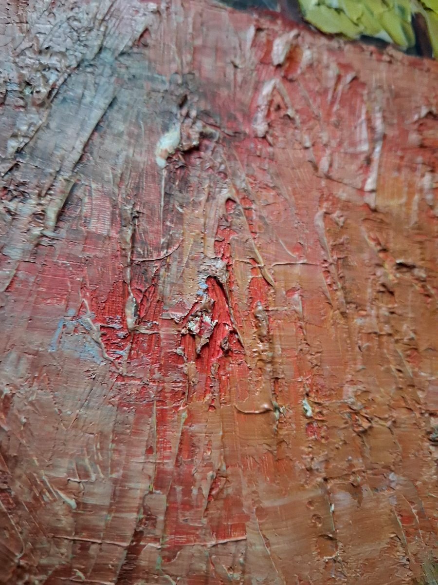 1956  Guitariste et ses amis  huile sur panneau 65X54 cm-photo-1