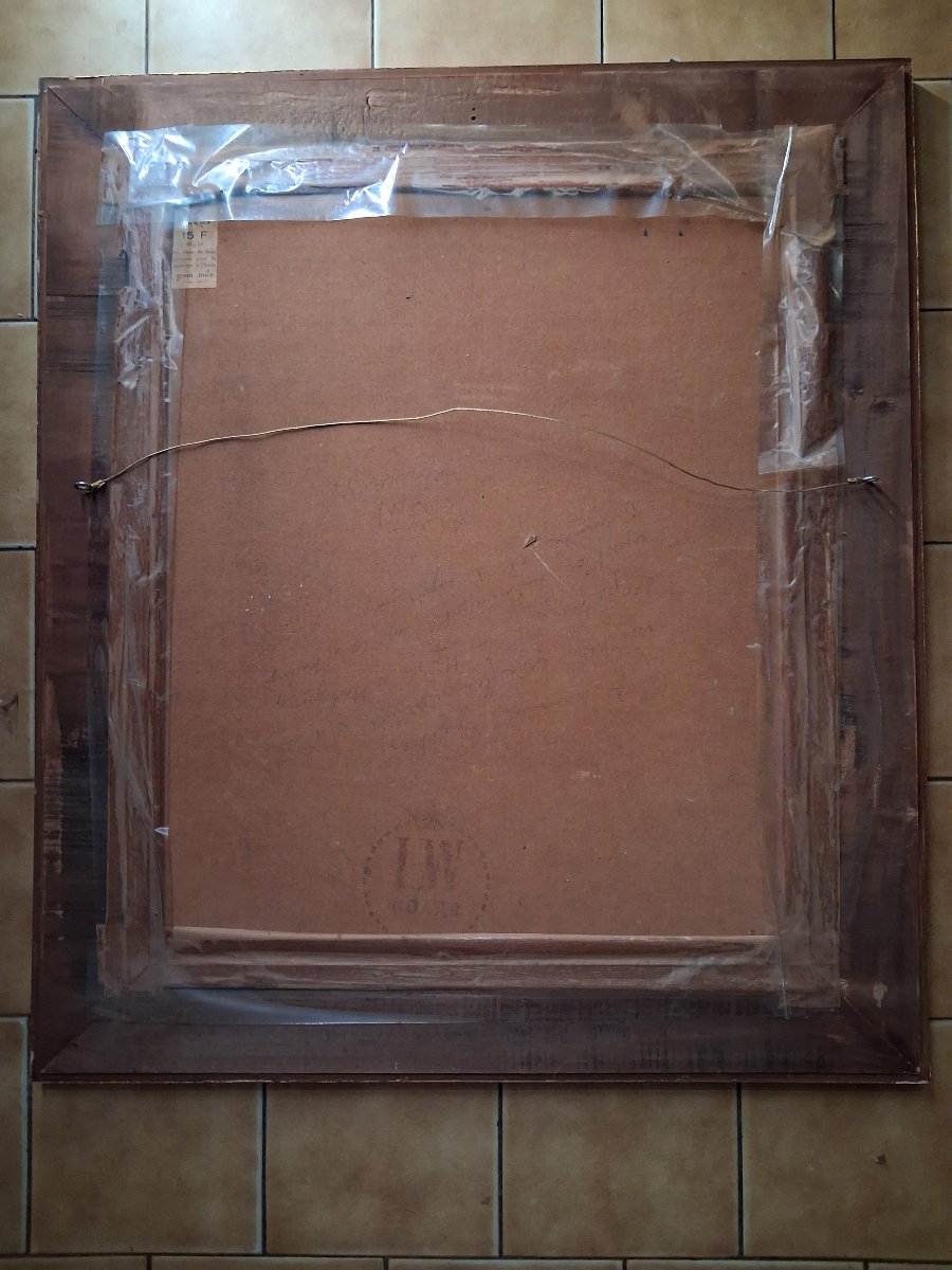 1956  Guitariste et ses amis  huile sur panneau 65X54 cm-photo-5
