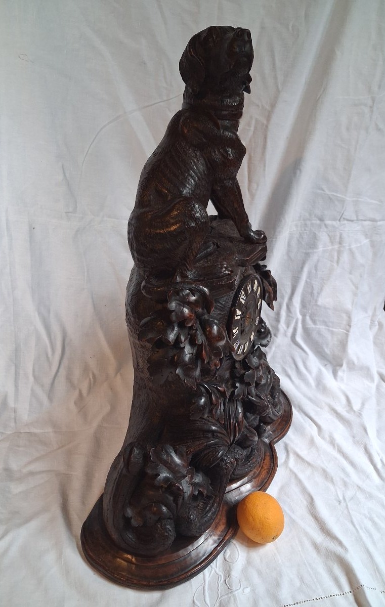 Black Forest Clock With A Dog-photo-2