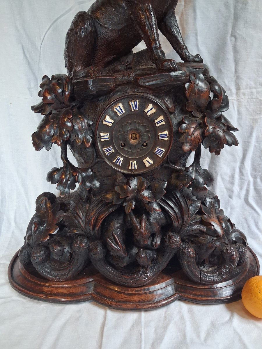 Black Forest Clock With A Dog-photo-3