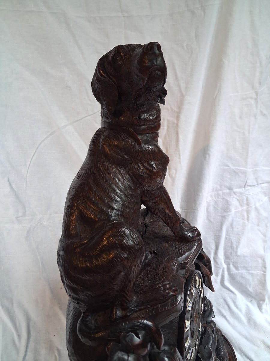 Black Forest Clock With A Dog-photo-5
