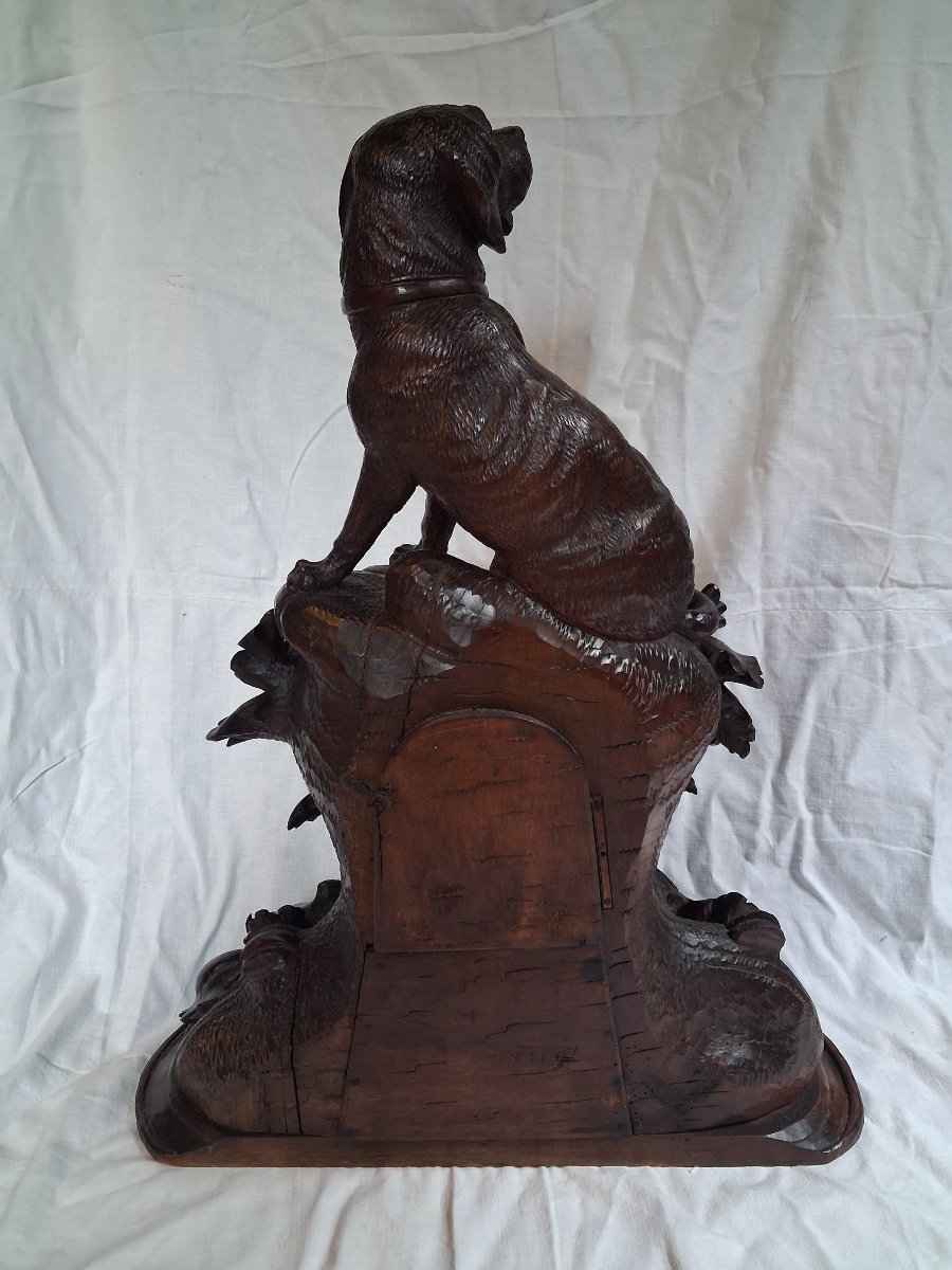 Black Forest Clock With A Dog-photo-8