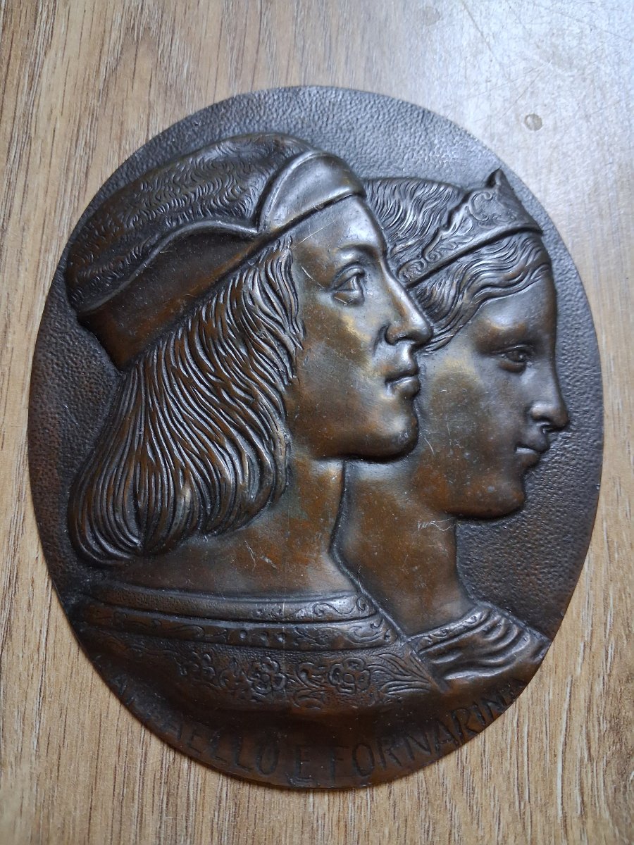 Grand Tour Paire de Médaillons de profil de Raffaello et Dante  Firenze-photo-2