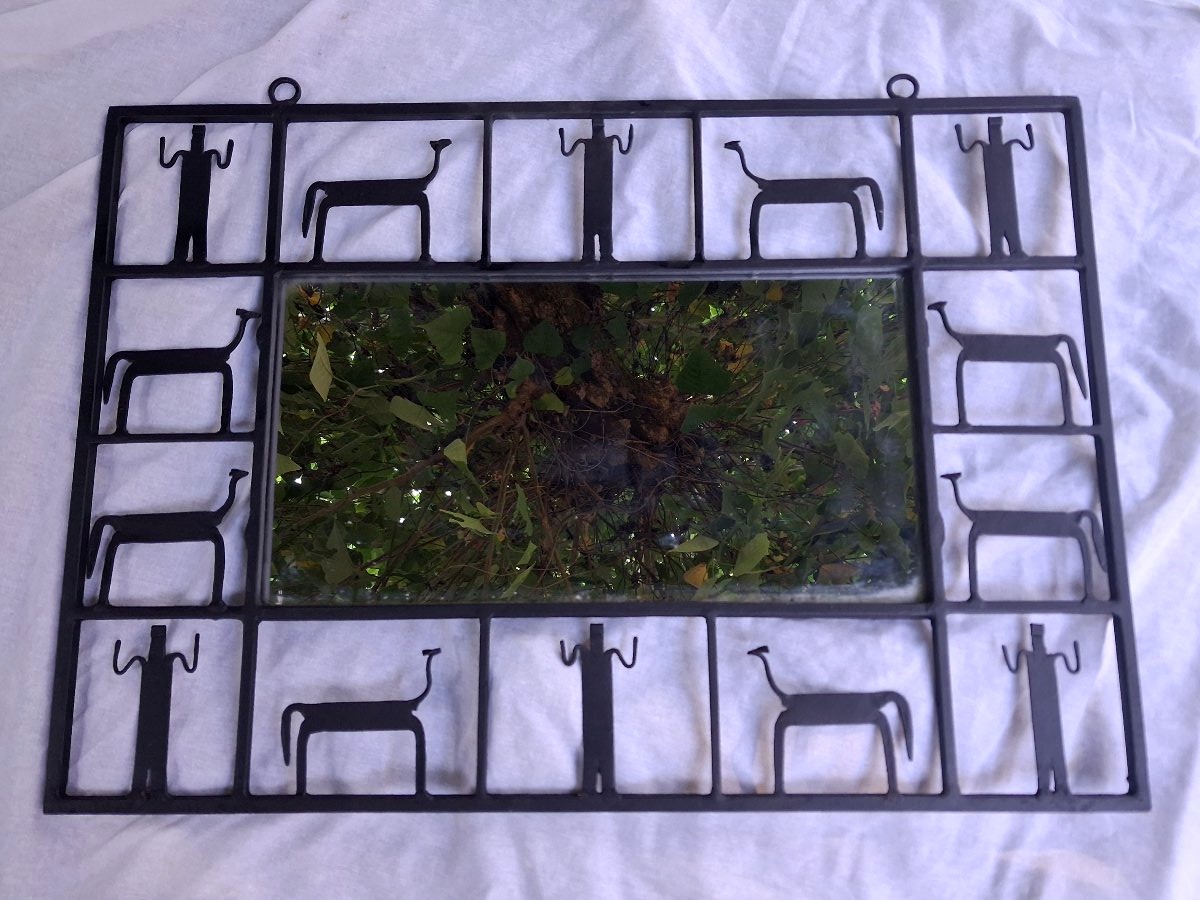 Wrought-iron Mirror By Atelier De Marolles