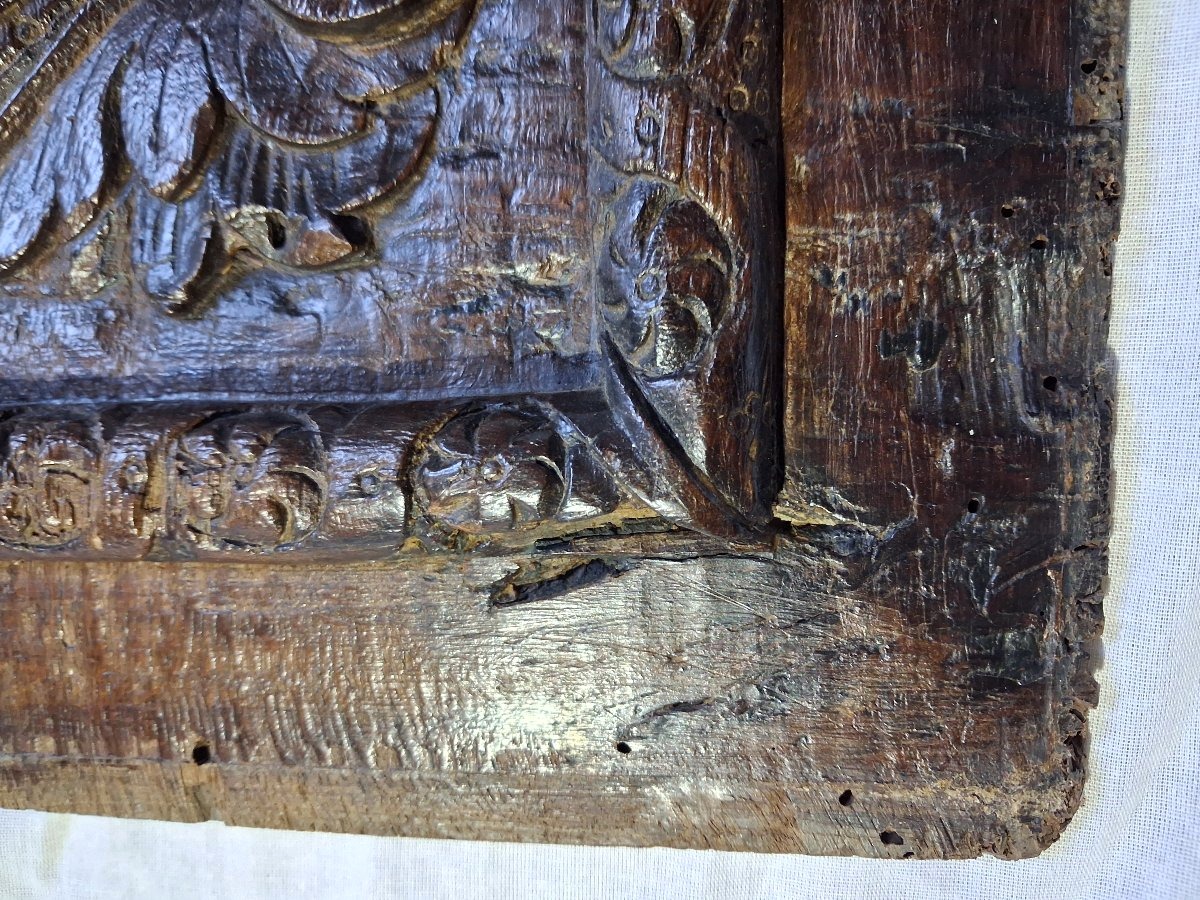 Panneau bois sculpté XVI siècle-photo-4