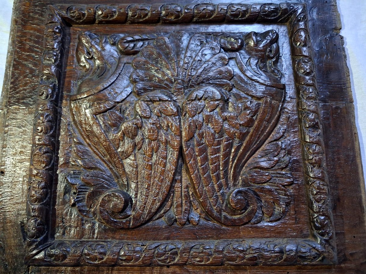 Panneau bois sculpté XVI siècle-photo-1