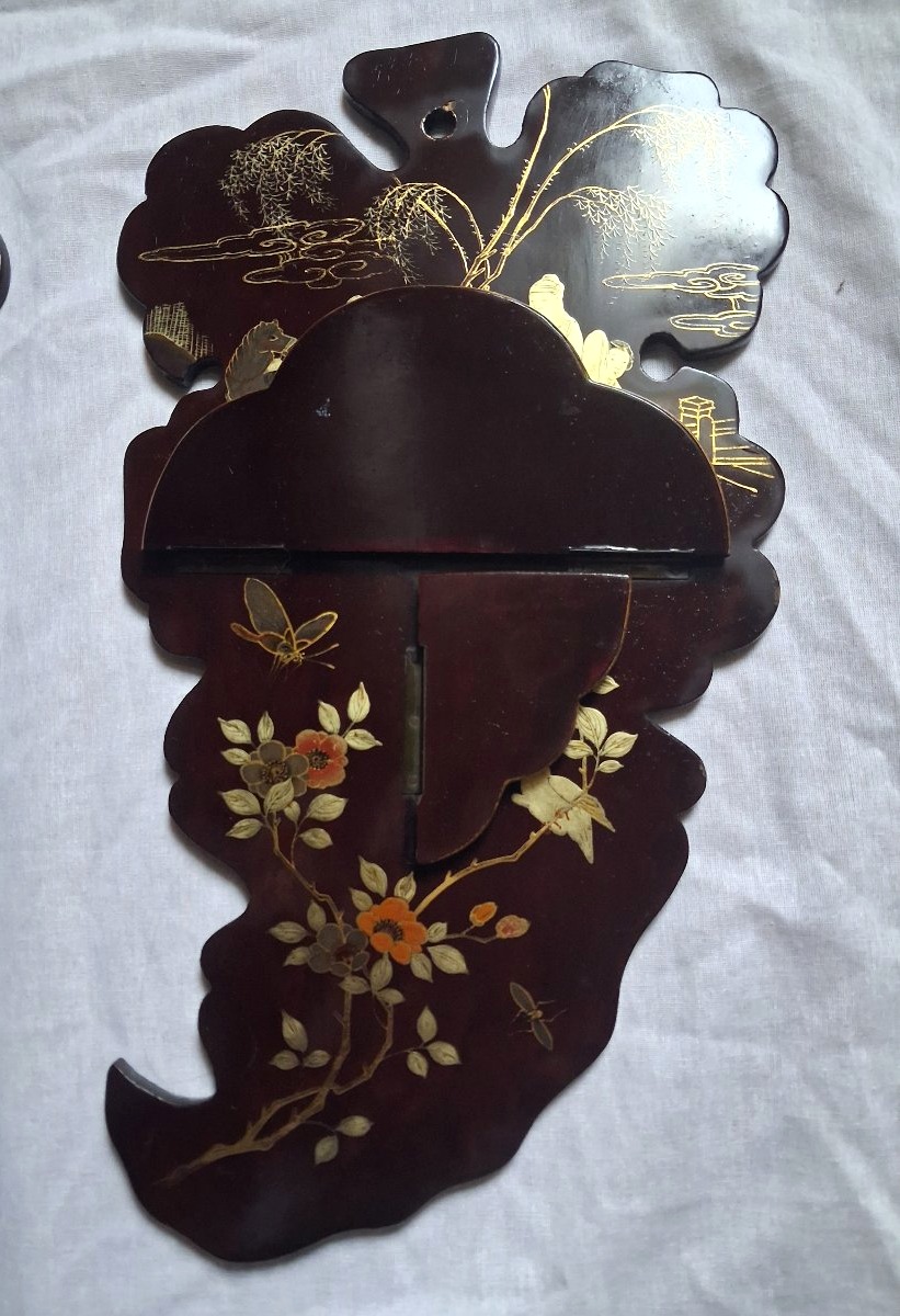 Pair Of Folding Shelves Made Of Japanese Lacquer-photo-1