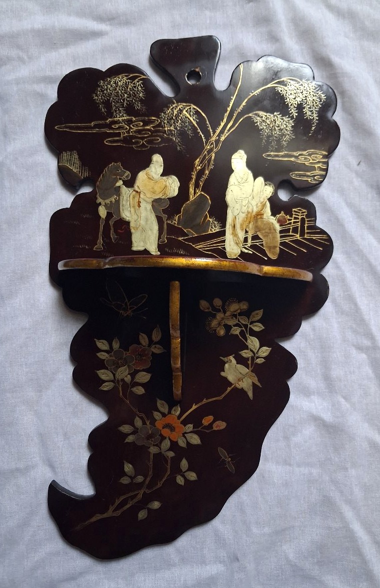 Pair Of Folding Shelves Made Of Japanese Lacquer-photo-6