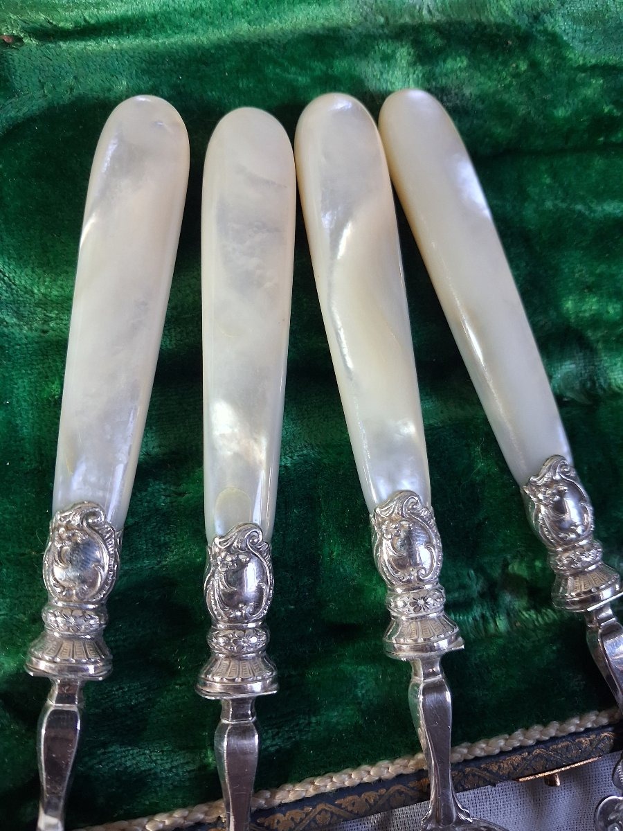 Solid Silver And Mother-of-pearl Dessert Set-photo-3