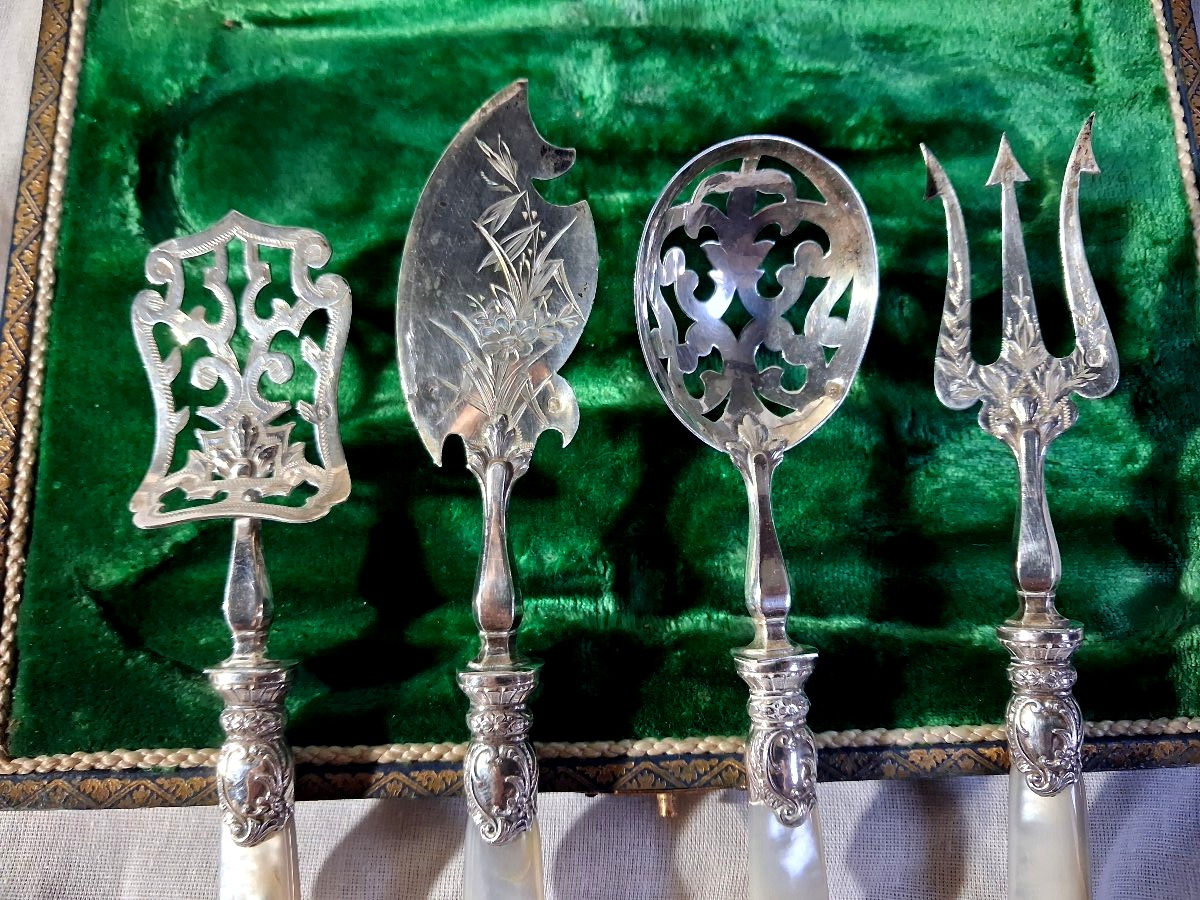 Solid Silver And Mother-of-pearl Dessert Set-photo-6