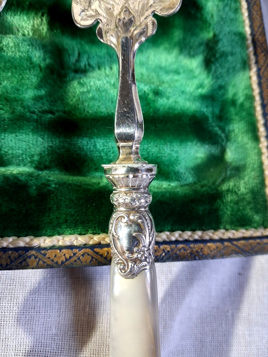 Solid Silver And Mother-of-pearl Dessert Set-photo-7