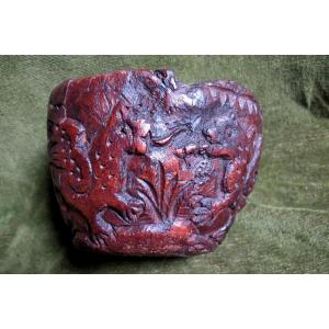 Mortar Folk Art Carved Wood XVIII