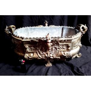 XIX Bronze Planter And Its Shaped Tray