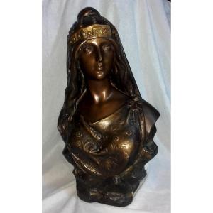 La Perle Du Sérail Par Caussé  Ottomane Platre Patine Bronze Circa 1880