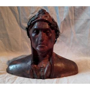 Bronze  Dante Alighieri a la couronne de laurier Grand tour