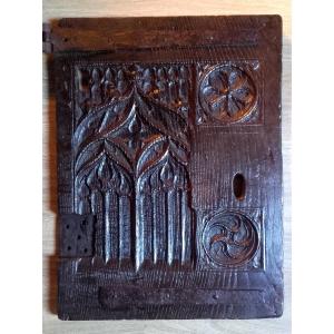 Porte de crédence gothique en chene circa 1500