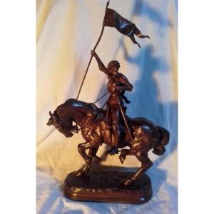 Bronze Jeanne D'arc a cheval par Adrien Gaudez  