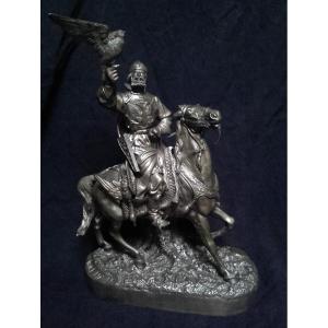 Bronze Chasseur Russe au faucon par Yevgeniy Naps