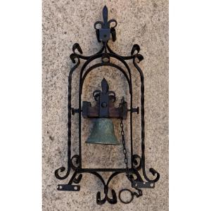 Antique Bell Made Of Wrought Iron And Bronze 