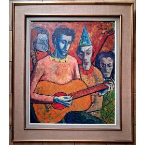 1956  Guitarist And His Friends  Oil On Panel, 65 X 54 Cm