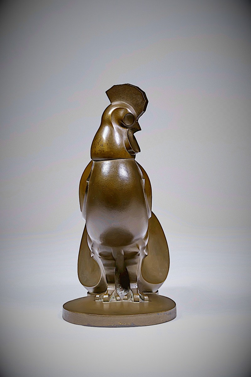 Japanese Bronze Sculpture By Hachii Kôji - Rooster - (japan, Showa Era, 1926 – 1989)-photo-3