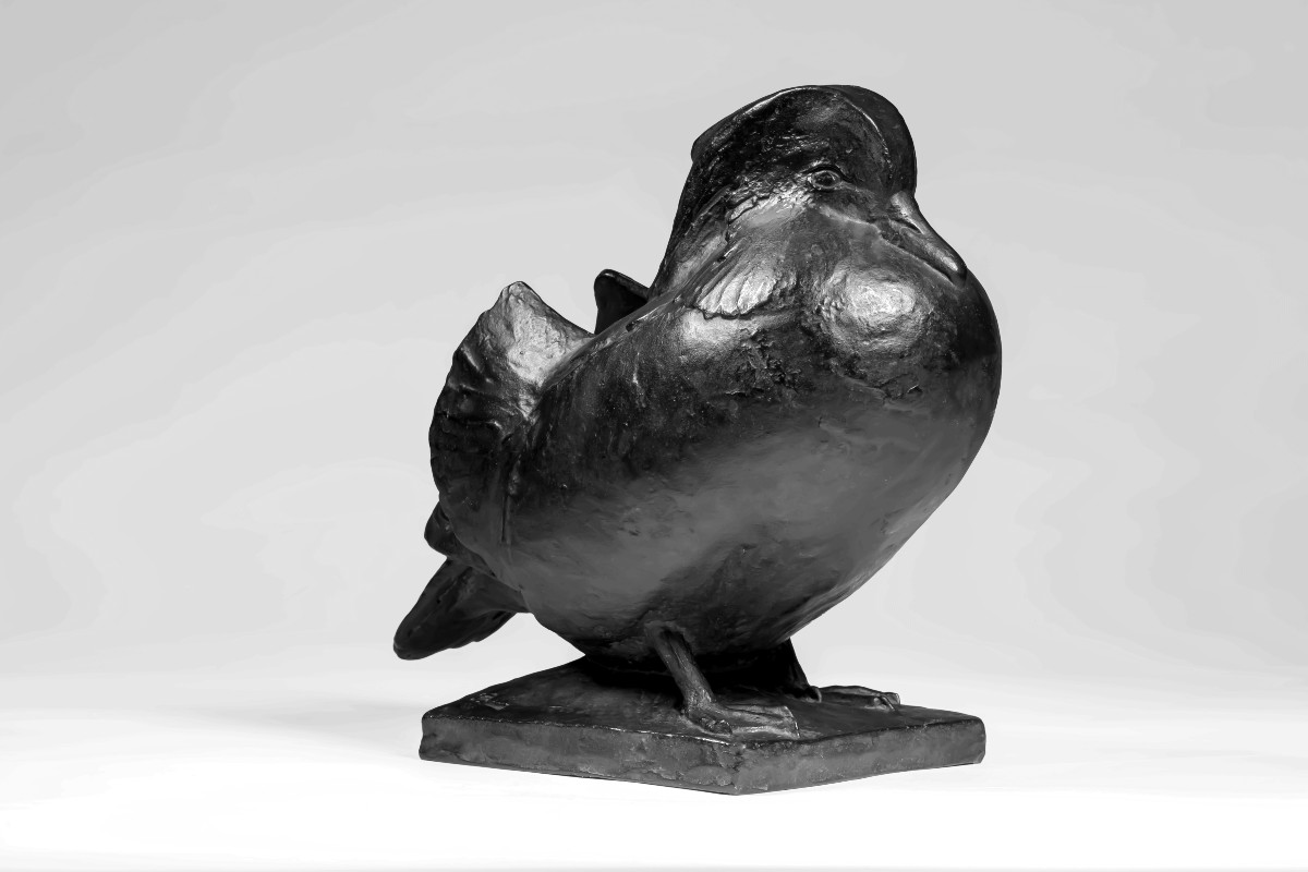 Signed Japanese Bronze - Mandarin Duck - (japan, Showa, 1926–1989)-photo-4