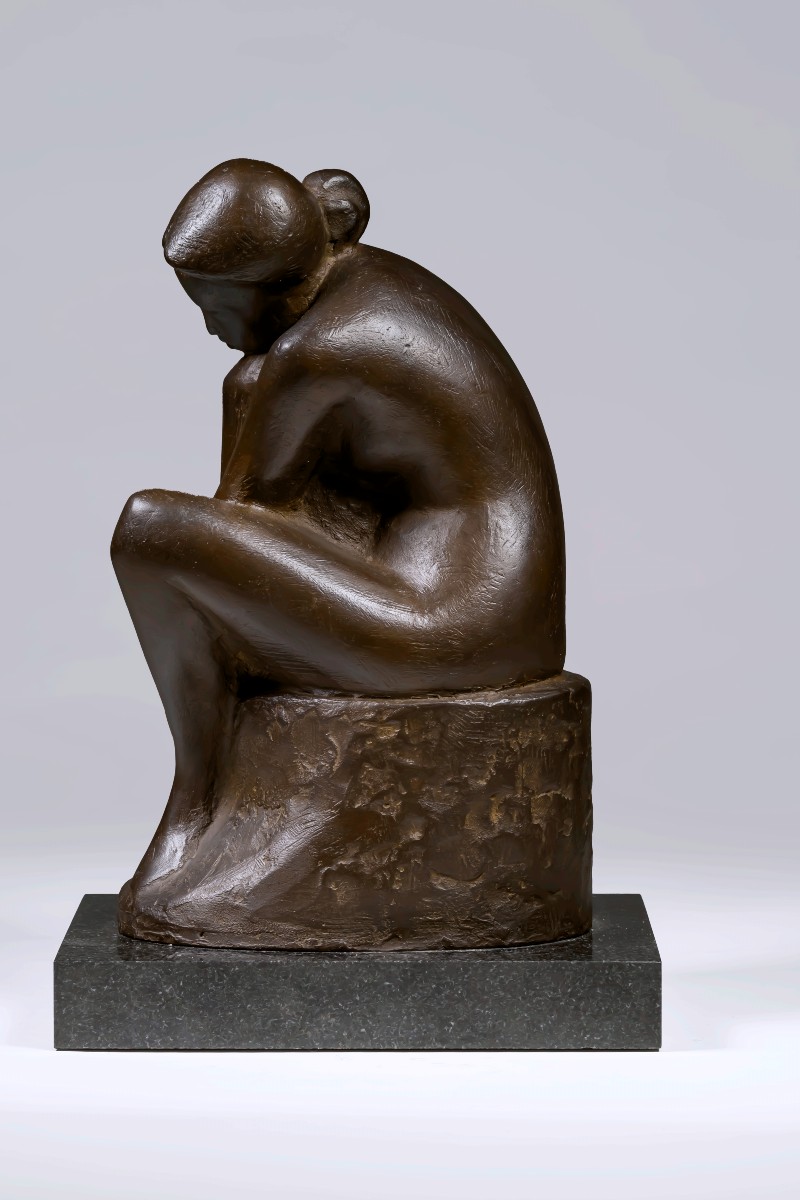 Bronze japonais signé Koji SUMI - « Pensées » -photo-2