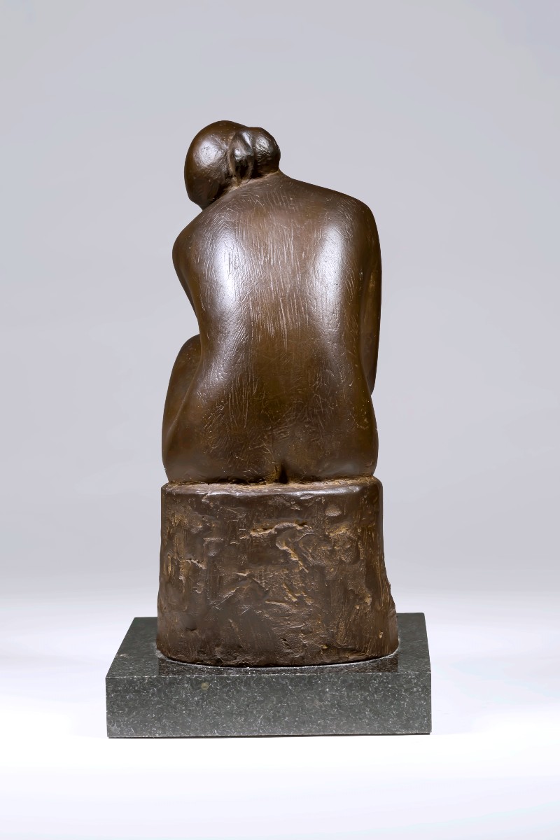 Bronze japonais signé Koji SUMI - « Pensées » -photo-4
