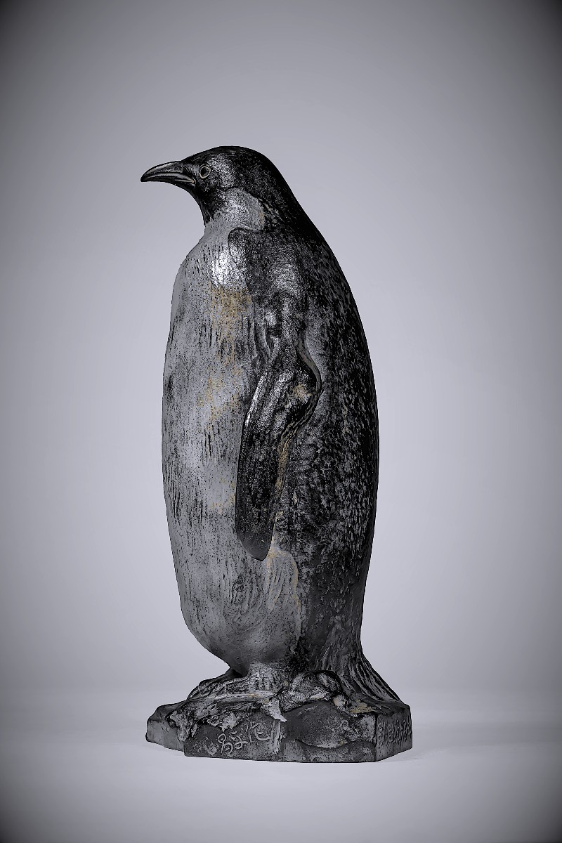 Japanese Bronze Signed Tsugami Sohei - Penguin -photo-2