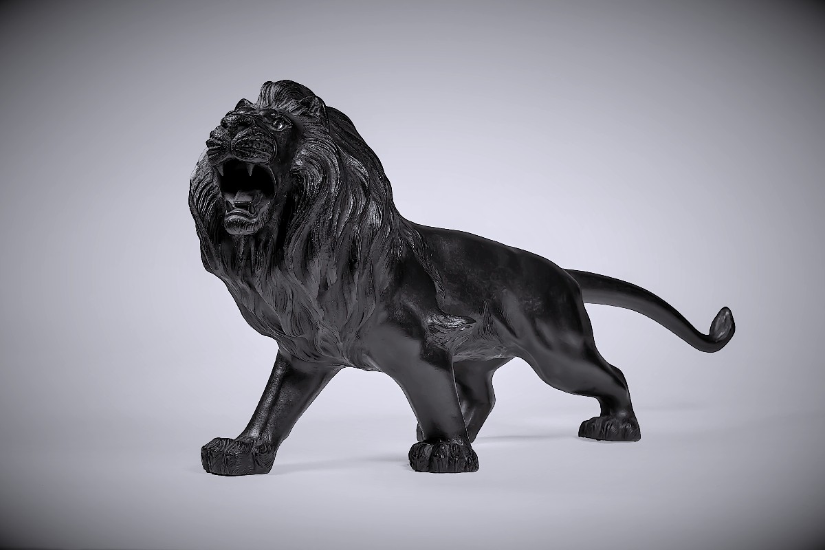 Bronze japonais de TSUNEMITSU 常光 (Meiji 1868-1912) - Lion-photo-3