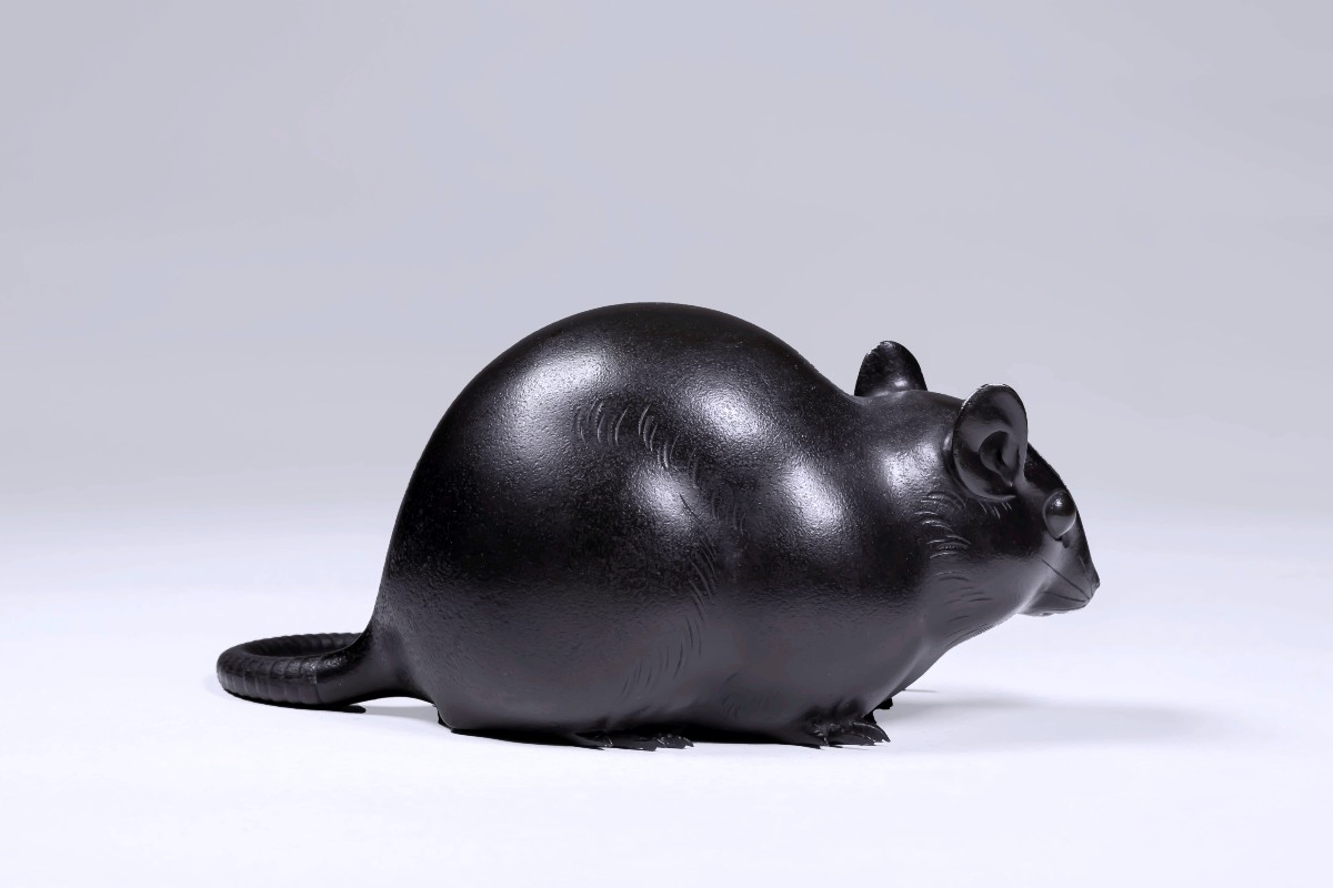 Bronze japonais signé MASAZANE, Shôshin – souris-photo-2