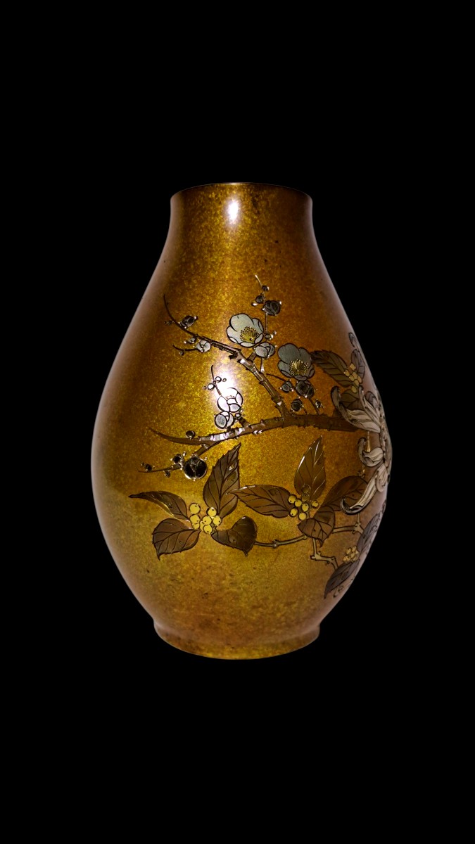 Japanese Bronze Vase By Ishikawa (mitsuaki) Komei (1852-1913) - Chrysanthemums-photo-3