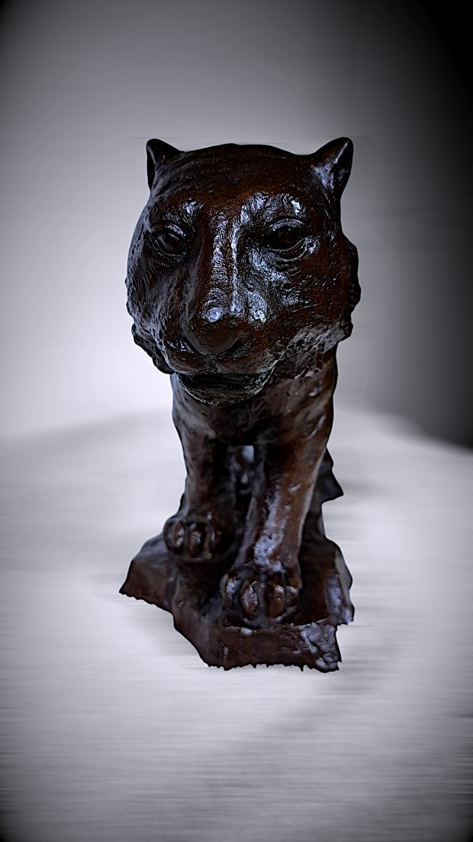 Japanese Bronze By Nakano Shirô (中野四郎): Walking Tiger-photo-5