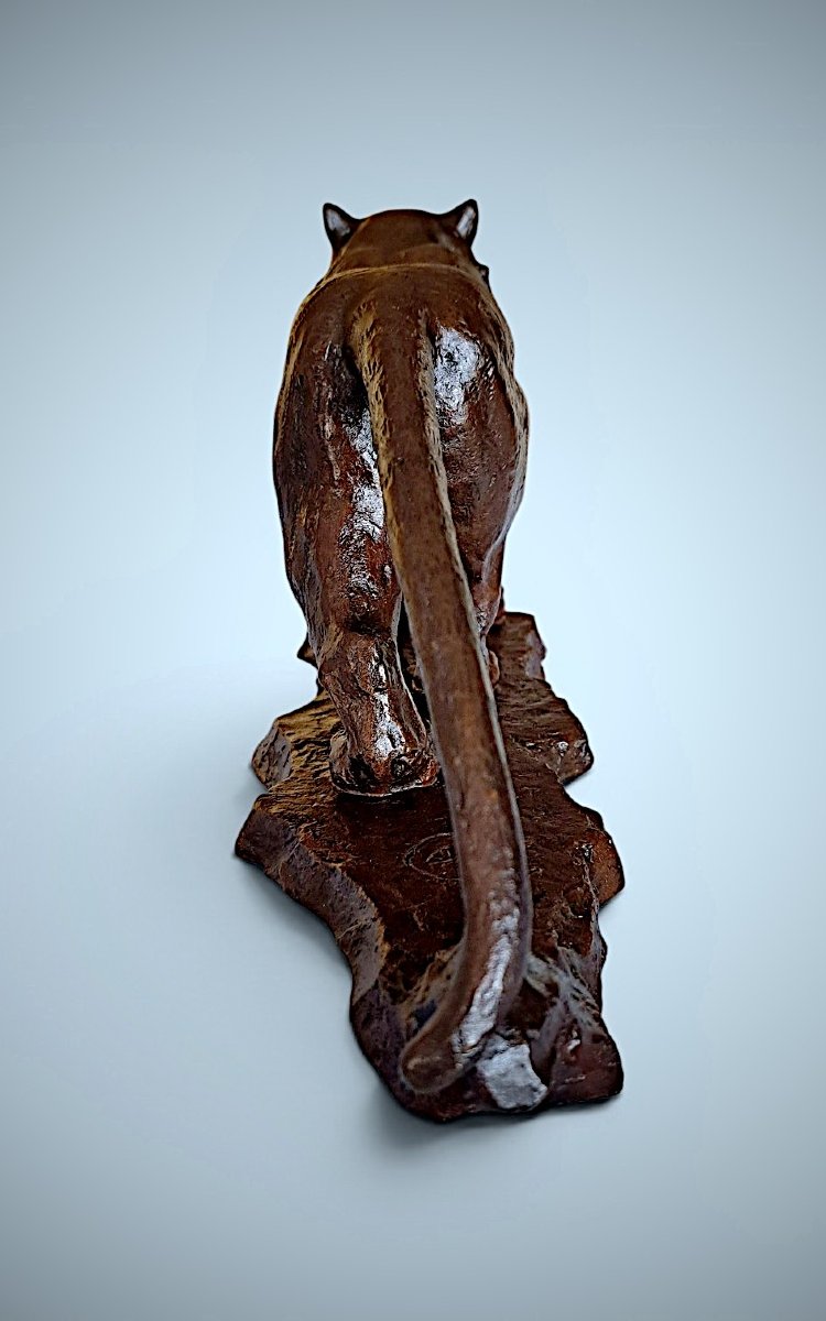Japanese Bronze By Nakano Shirô (中野四郎): Walking Tiger-photo-2