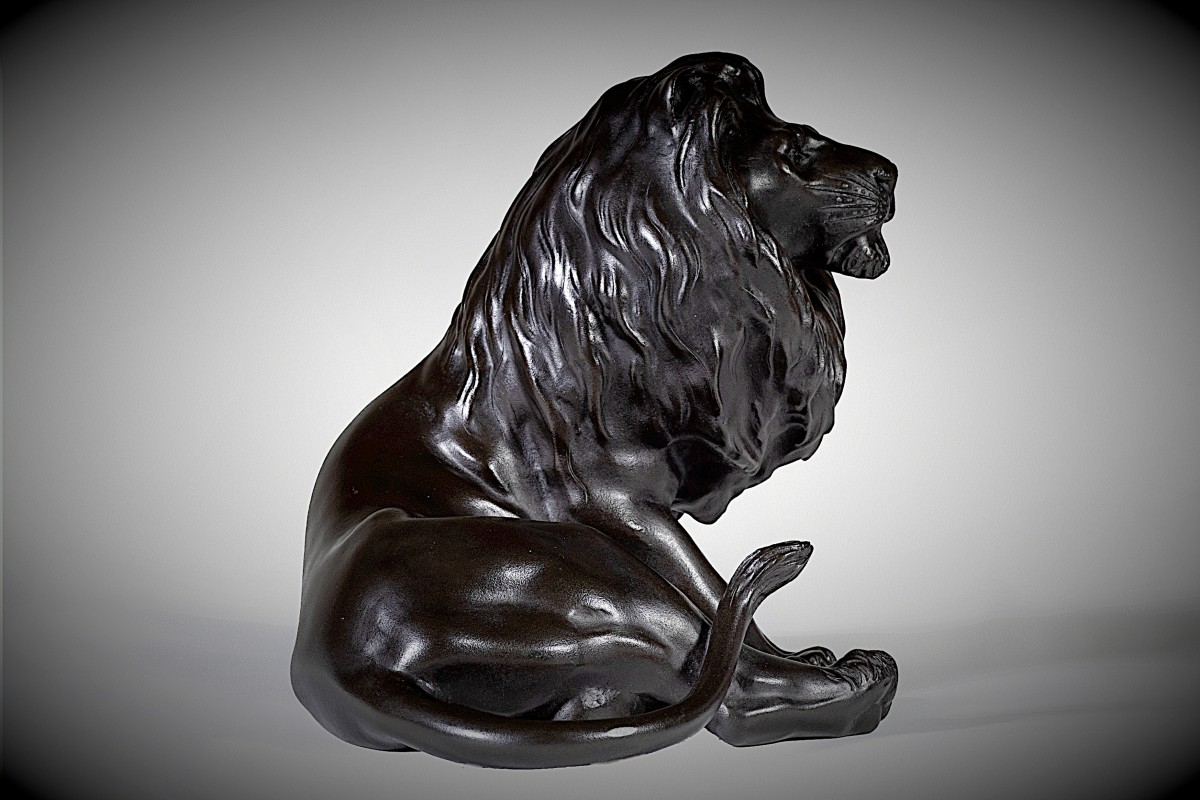 Japanese Bronze By Atsuyoshi For The Maruki Factory : Lion-photo-2