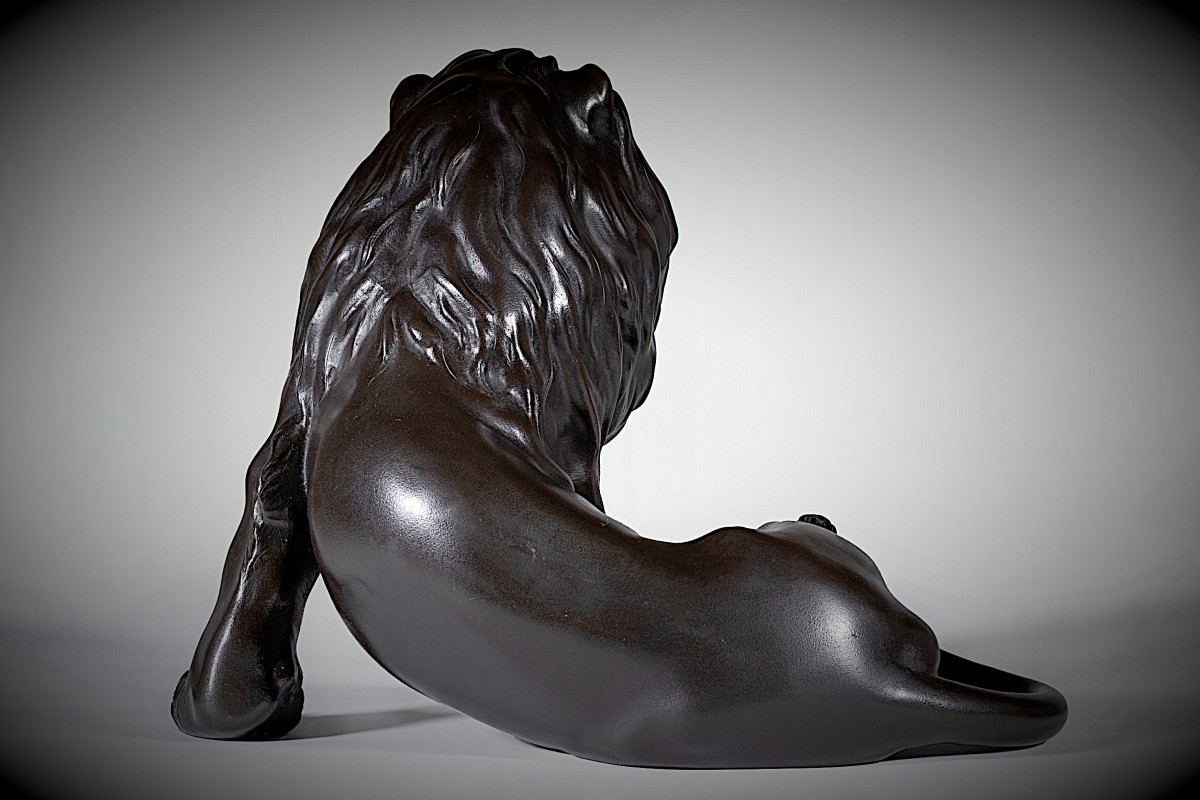 Japanese Bronze By Atsuyoshi For The Maruki Factory : Lion-photo-4