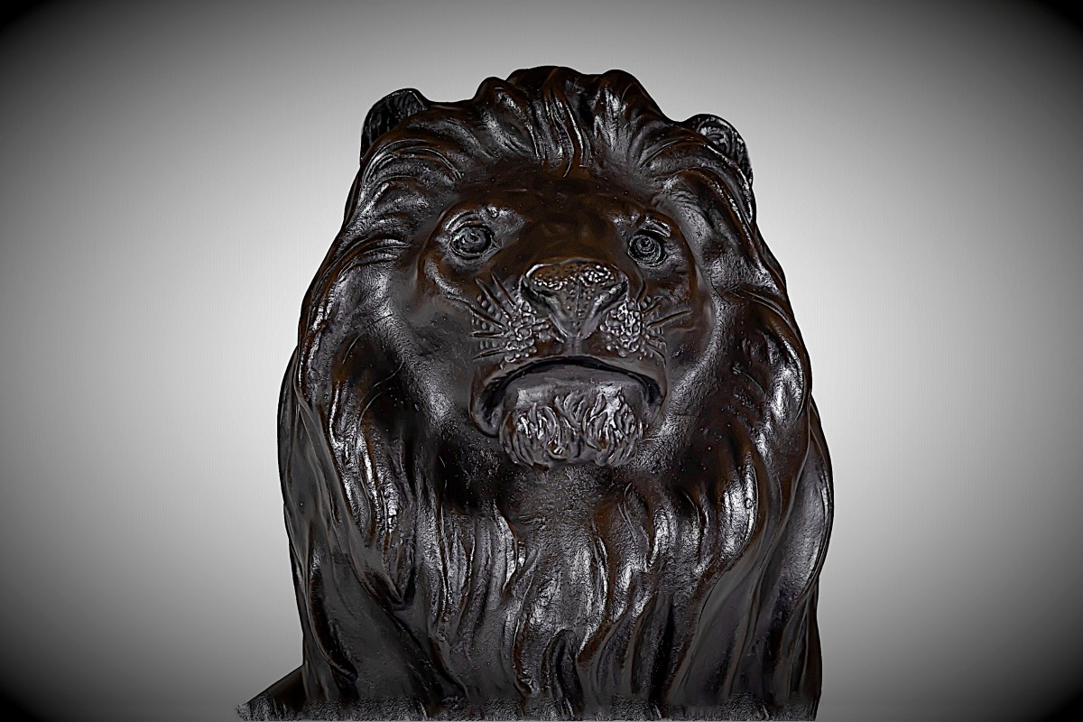 Japanese Bronze By Atsuyoshi For The Maruki Factory : Lion-photo-1