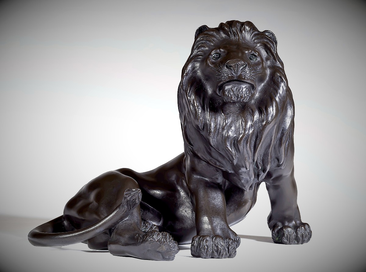 Japanese Bronze By Atsuyoshi For The Maruki Factory : Lion