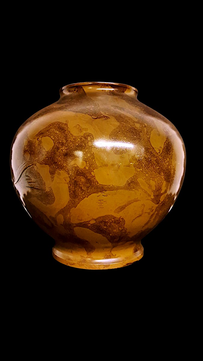 Vase japonais en bronze signé KEIUN –  Koi-photo-4