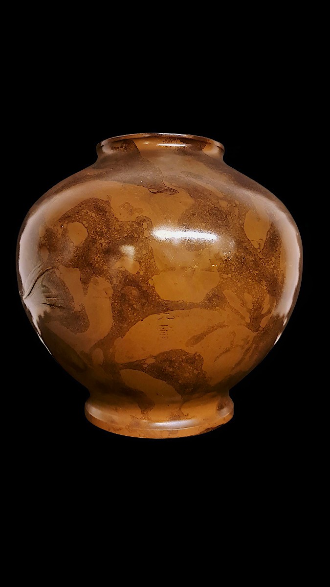 Japanese Bronze Vase Signed Keiun – Koi-photo-4