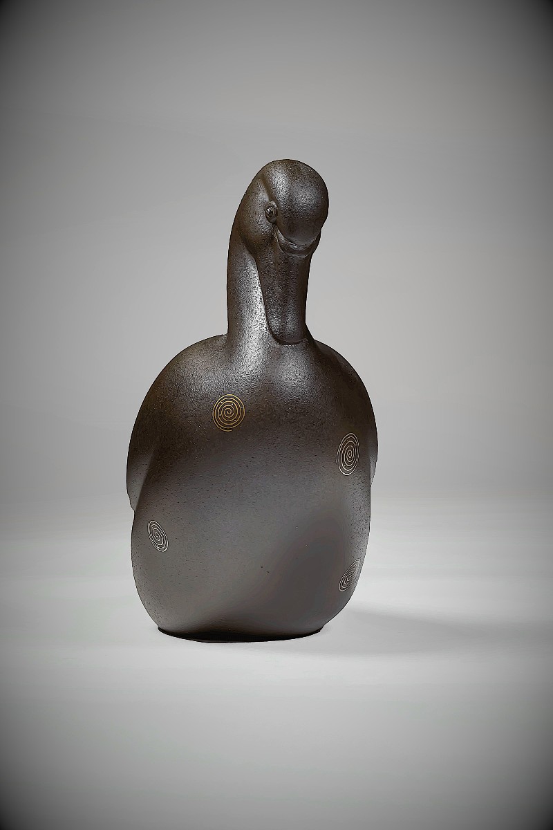 Japanese Bronze By Takahashi Kaishu – Duck-photo-1