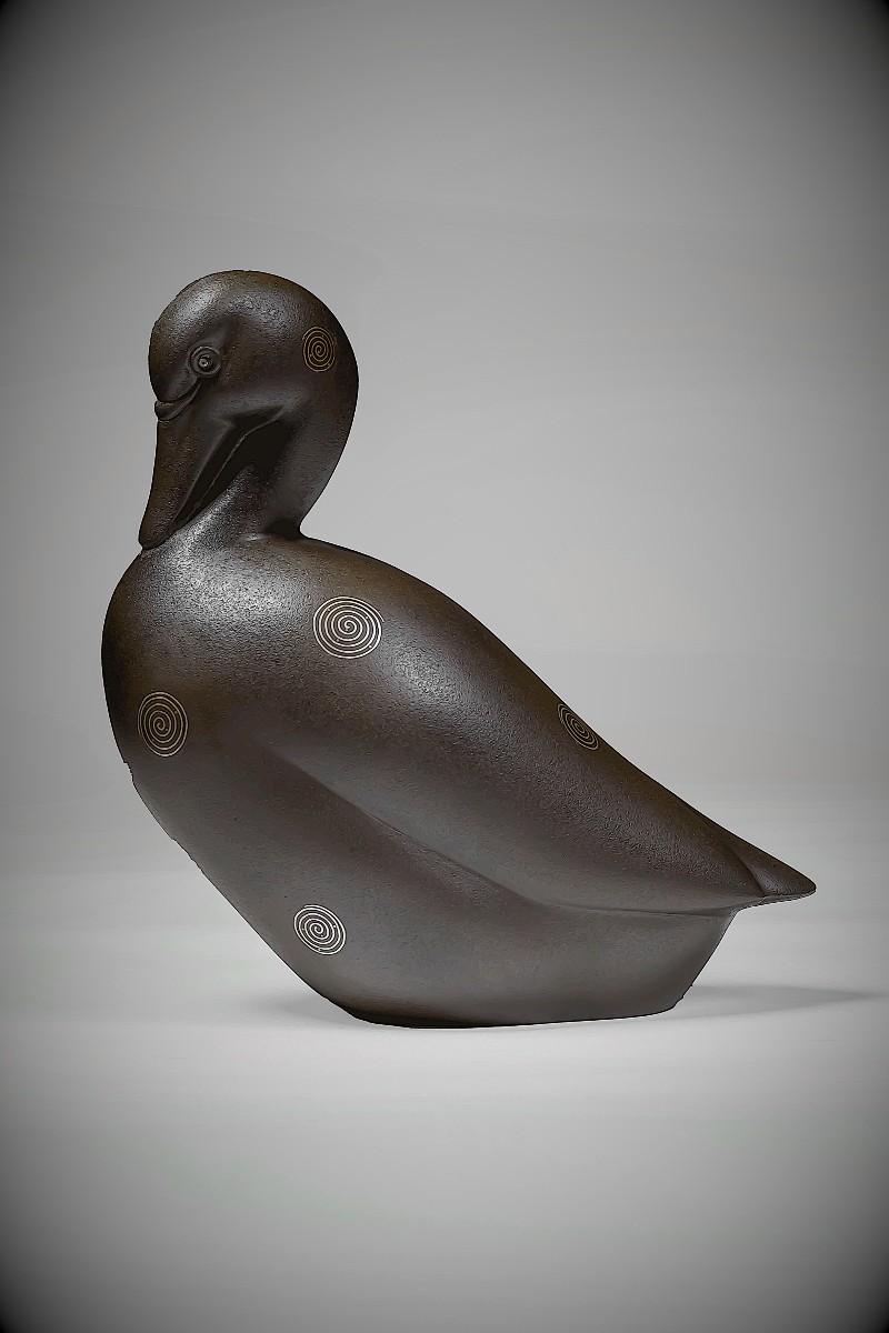 Japanese Bronze By Takahashi Kaishu – Duck