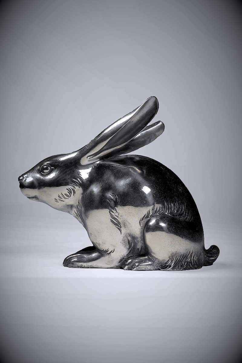 Japanese Bronze Sculpture By Murata Hiroshi: Hare