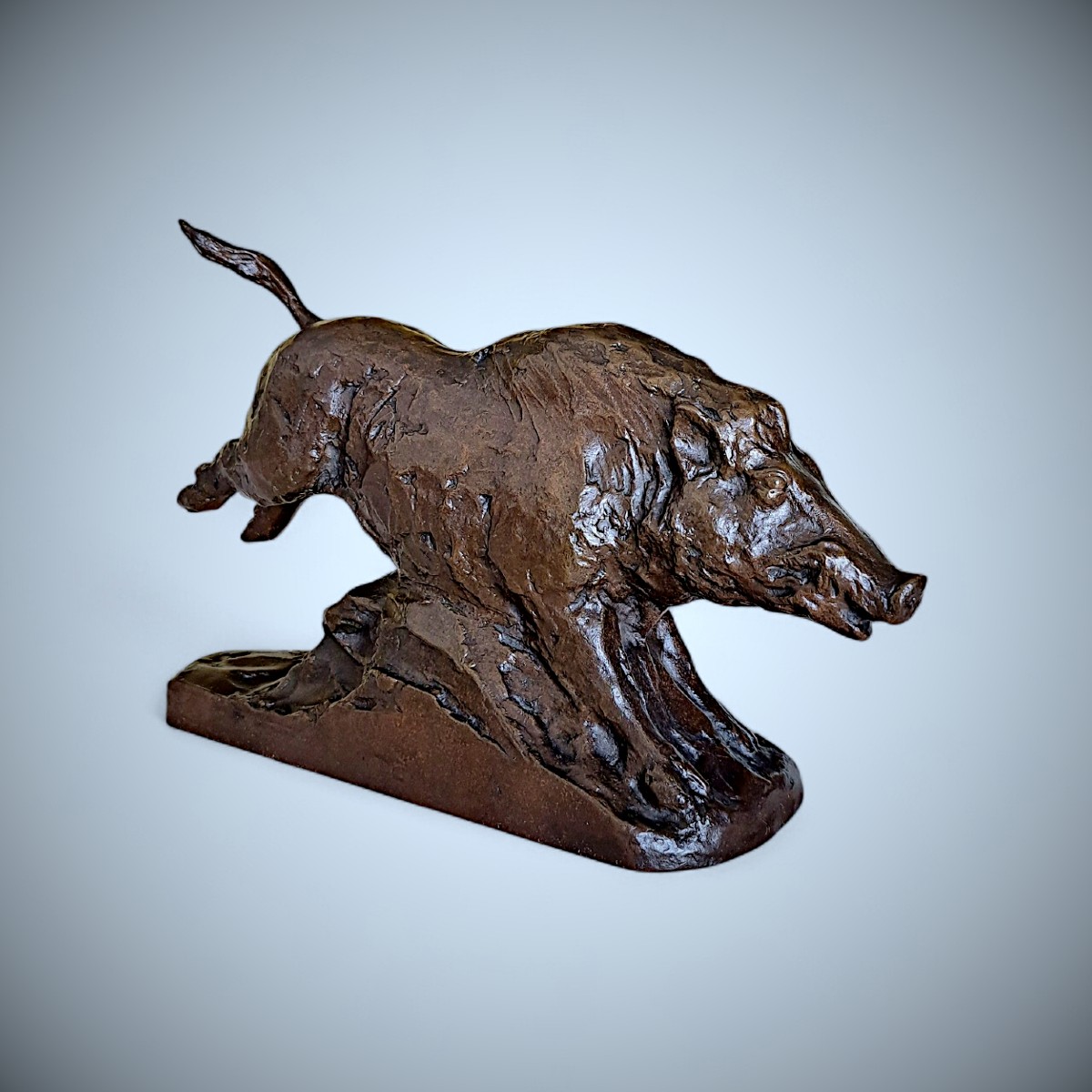 Japanese Bronze Sculpture By Ikeda Yûhachi - Boar-photo-3